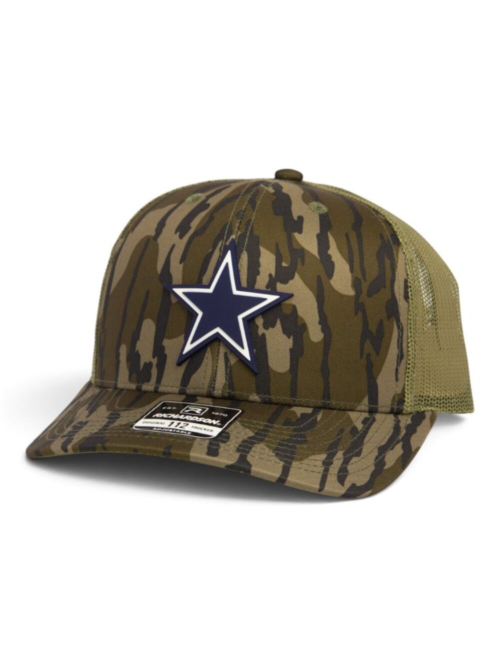 Dallas Cowboys 3D Snapback Trucker Hat- Mossy Oak Bottomland/ Loden